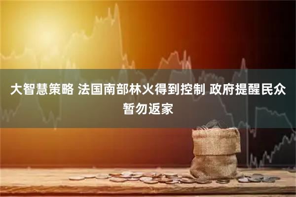 大智慧策略 法国南部林火得到控制 政府提醒民众暂勿返家