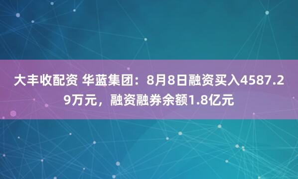 大丰收配资 华蓝集团：8月8日融资买入4587.29万元，融资融券余额1.8亿元
