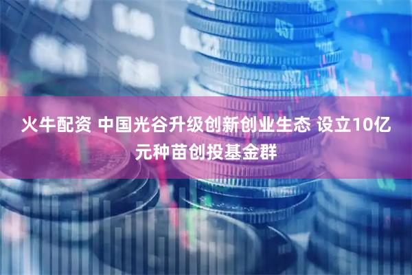 火牛配资 中国光谷升级创新创业生态 设立10亿元种苗创投基金群