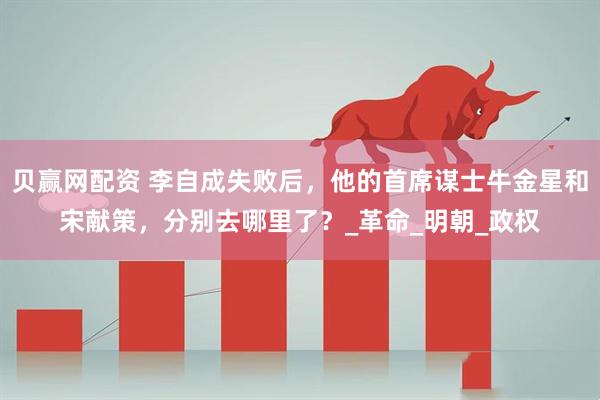 贝赢网配资 李自成失败后，他的首席谋士牛金星和宋献策，分别去哪里了？_革命_明朝_政权